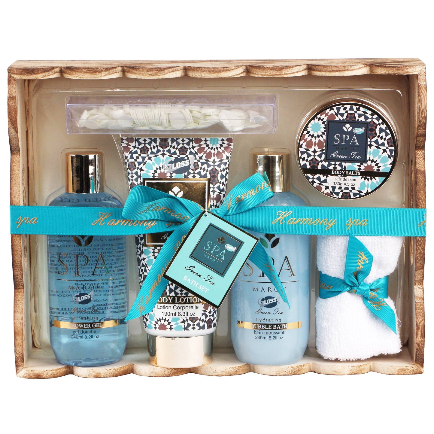 Gift set with reusable wooden tray! 6 pieces