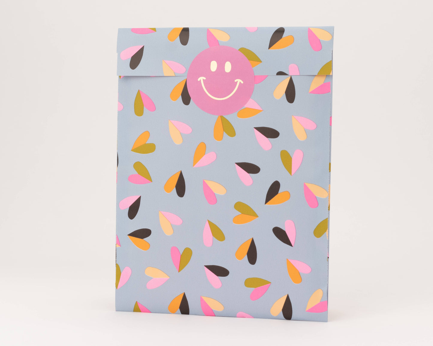 Bolsas de papel corazones bicolores, azul