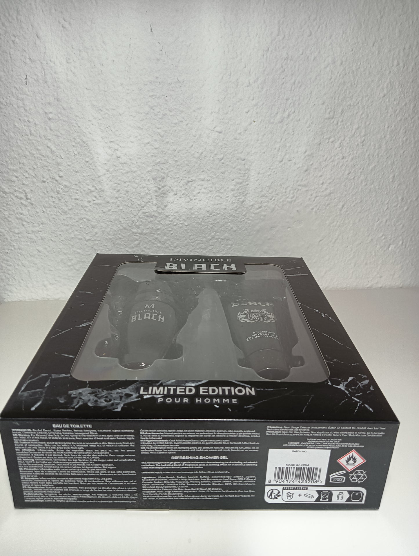 Set Perfume ET Invincible Black – “La Copa Negra” (150 ml + Gel de Ducha)