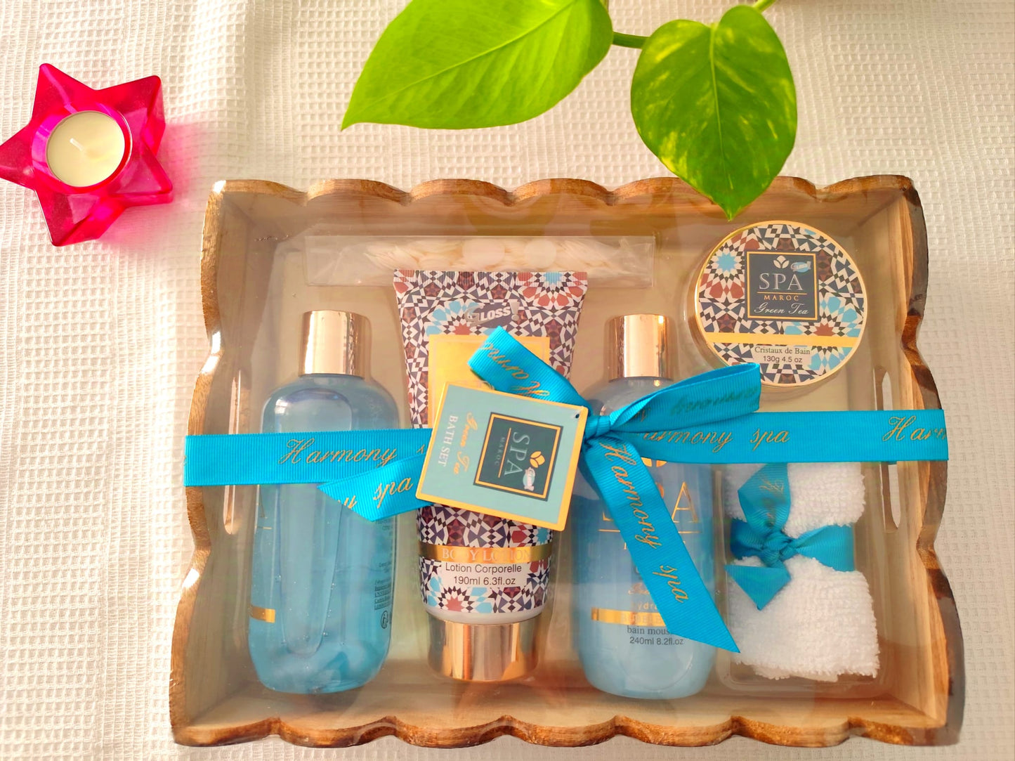 Gift set with reusable wooden tray! 6 pieces