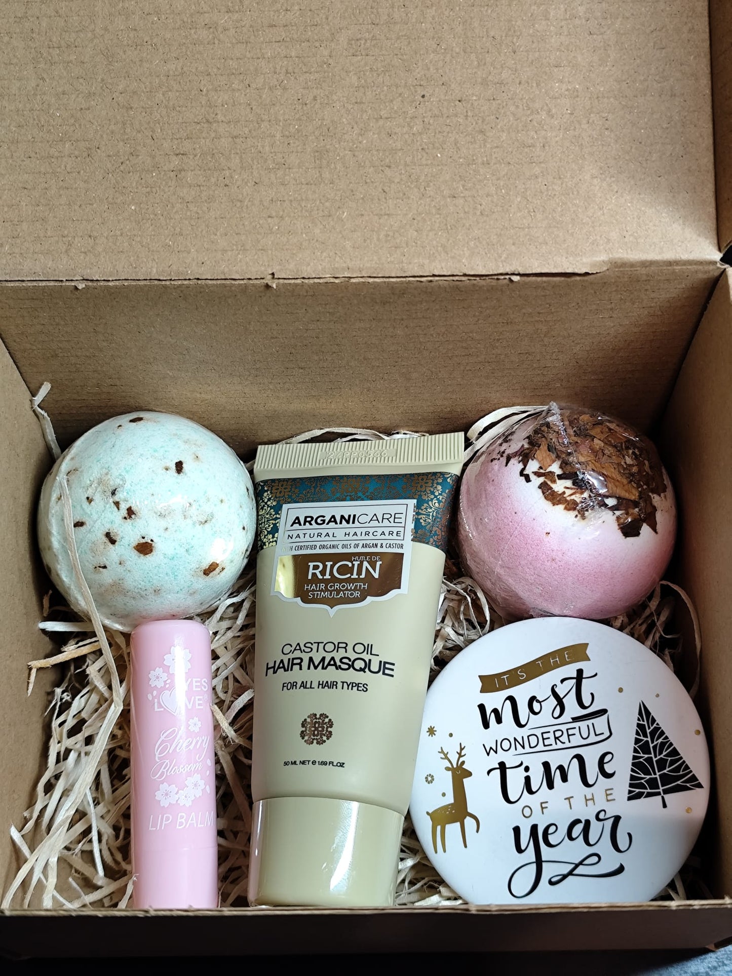 Set regalo Mascarilla Arganicare + Jabón de tocador + Espejito + labial de manteca