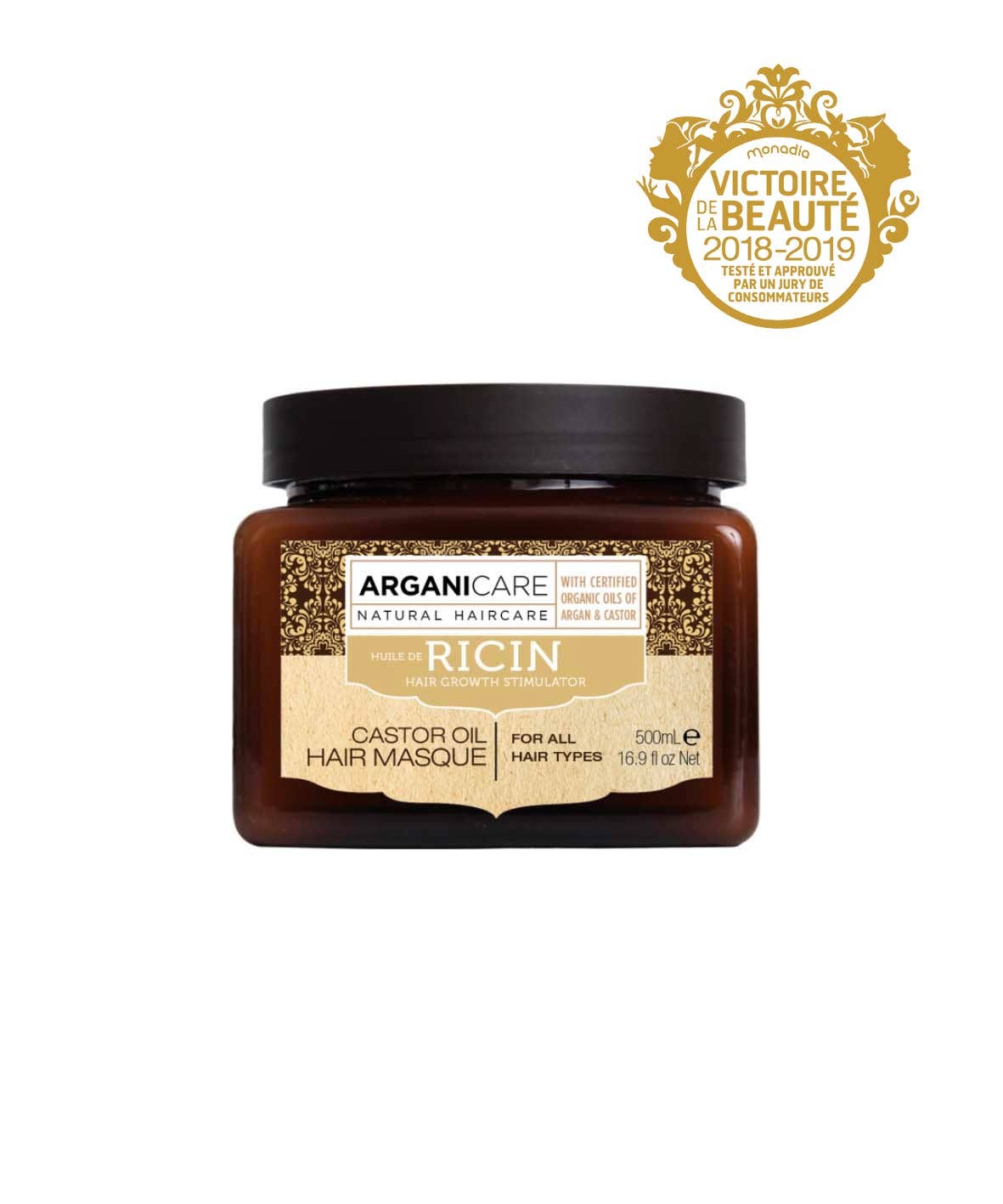 Set Capilar Arganicare Ricino & Argán – Hidratación, fuerza y crecimiento 4 piezas