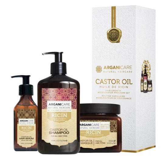 Set de cuidado capilar Arganicare ricin 3 piezas